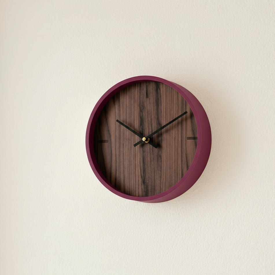 Wanduhr Chrona in Farbe Berry