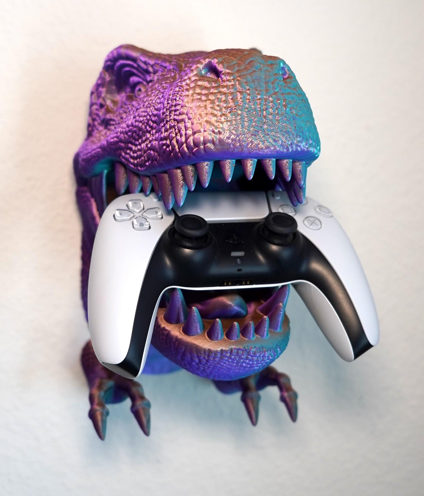 T-Rex Controller & Headset Halter | PlayStation / Xbox Zubehör | Kopfhörer Halter | Gaming Wandhalterung | Geschenkidee Gamer | Dinosaurier - the-distinct.shop