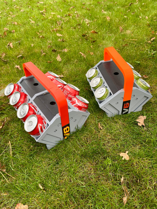 Dosenhalter Motorblock V8 V6 V4 | Getränkehalter 3D Druck | Bierhalter Auto | Männer Geschenk | Party Zubehör | Werkstatt Deko | Dosenkühler