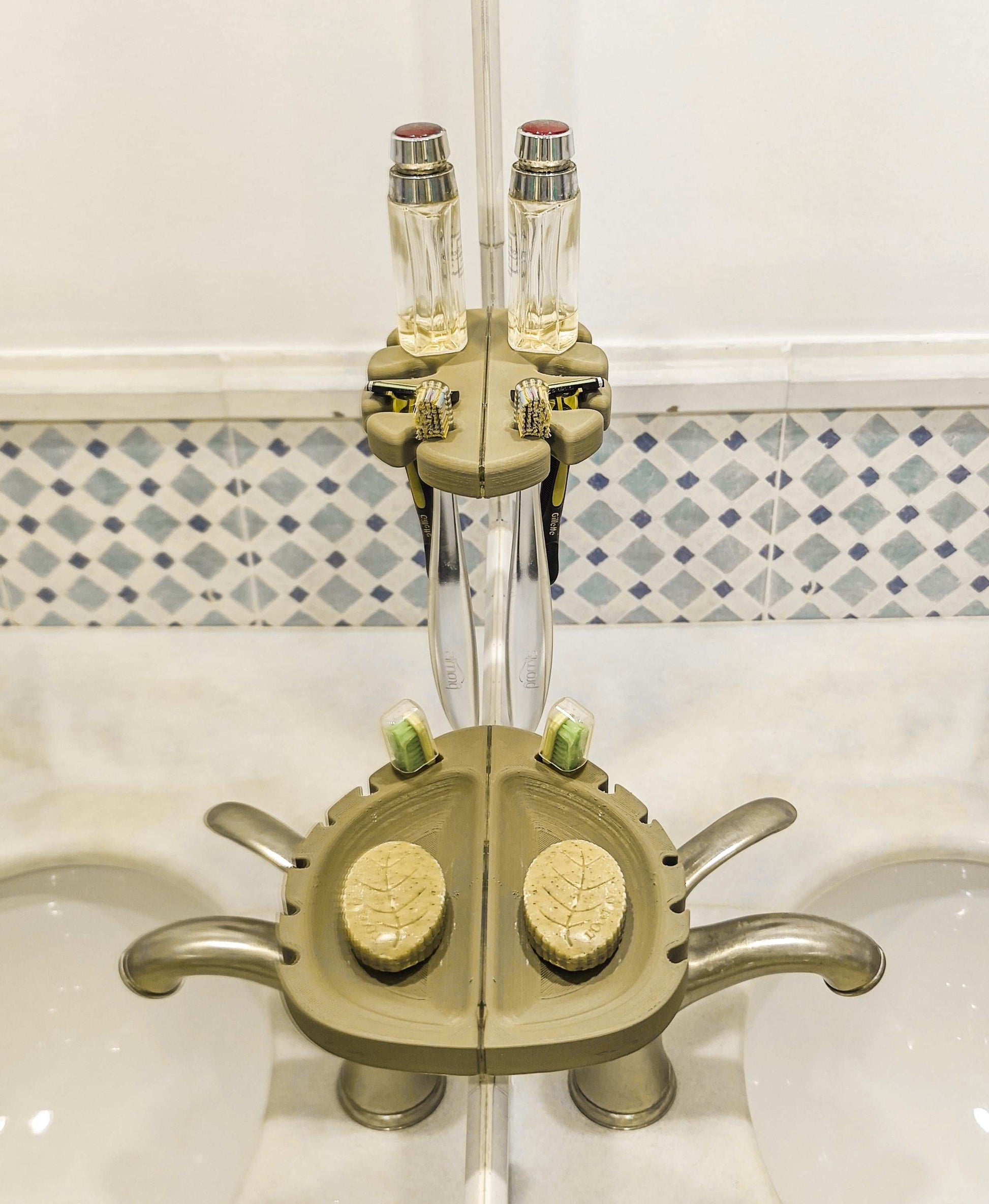 Mirror Leafs | 3D-gedruckte Spiegelablage | Schmuckhalter | Badezimmerorganisation | Multifunktionale Halterung | Nachhaltig & Modern - the-distinct.shop