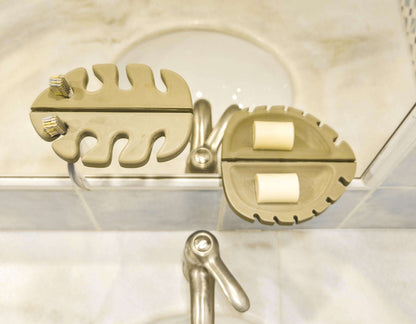 Mirror Leafs | 3D-gedruckte Spiegelablage | Schmuckhalter | Badezimmerorganisation | Multifunktionale Halterung | Nachhaltig & Modern - the-distinct.shop