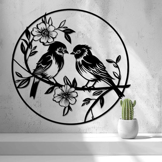 Vögel Wanddeko – 3D-Druck Wandkunst | Romantisches Wandbild | Blumen & Natur | Minimalistische Wandgestaltung | Boho-Deko | Geschenkidee - the-distinct.shop