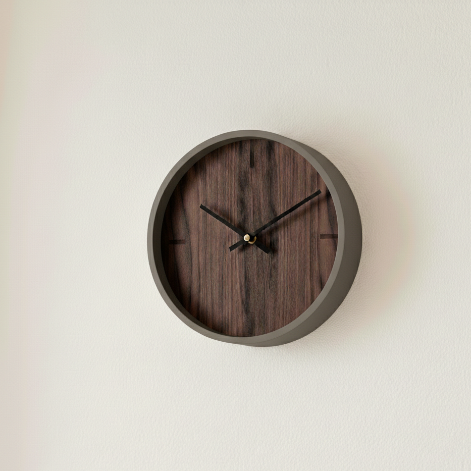 Wanduhr Chrona in Farbe Taupe