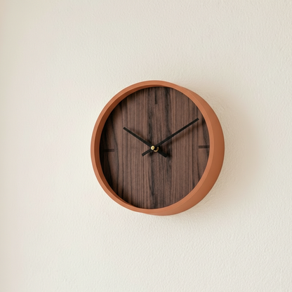 Wanduhr Chrona in Terracotta