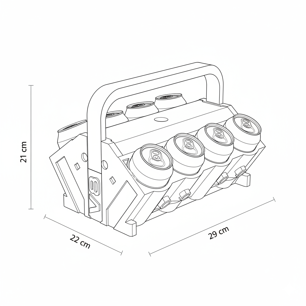 Größenübersicht Dosenhalter V8 Getränkehalter Motorblock V8 V6 V4