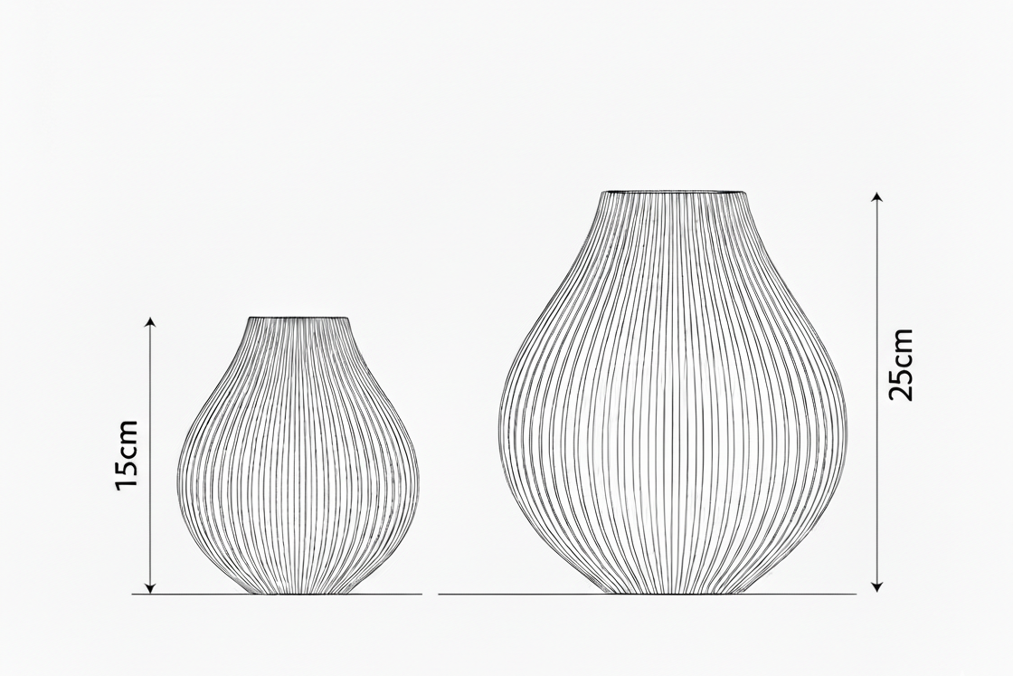 Größenübersicht Vase Bulba