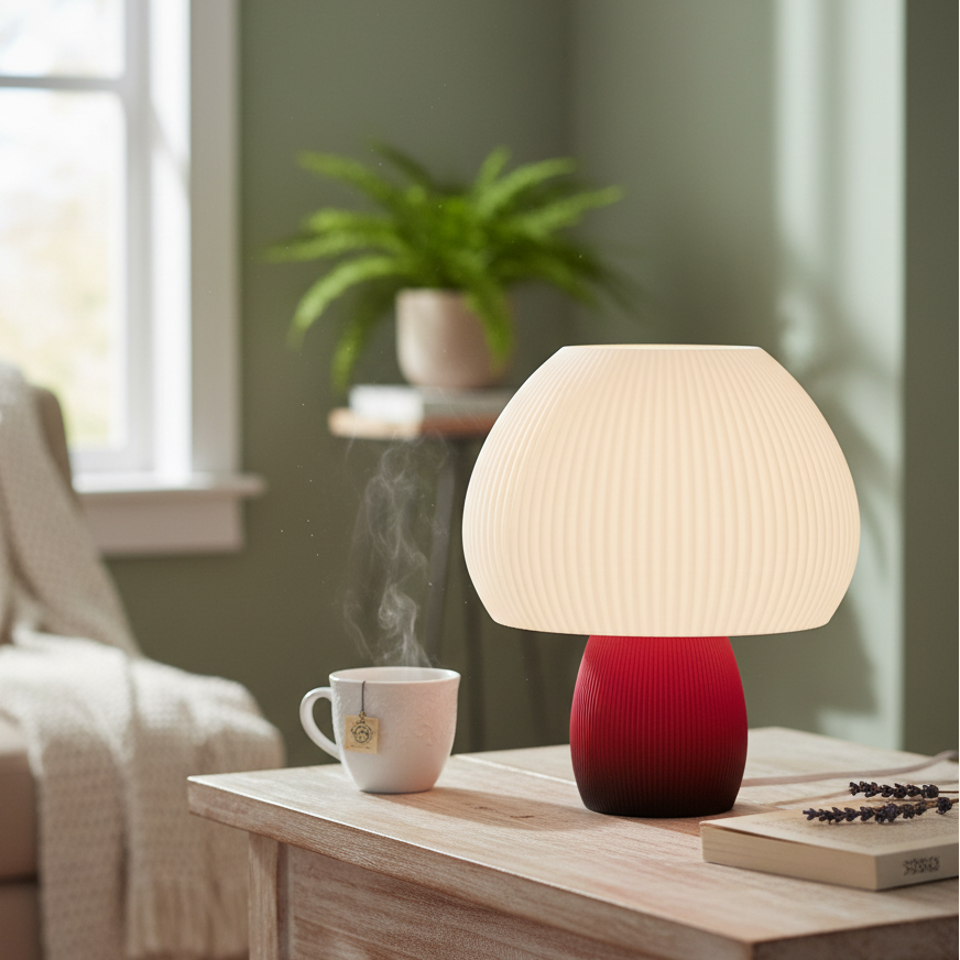 Tischlampe Fungo | Modernes Pilz-Design | Nachhaltige Beleuchtung | Minimalistische Nachttischlampe | Skandinavischer Stil | Stimmungslicht - the-distinct.shop