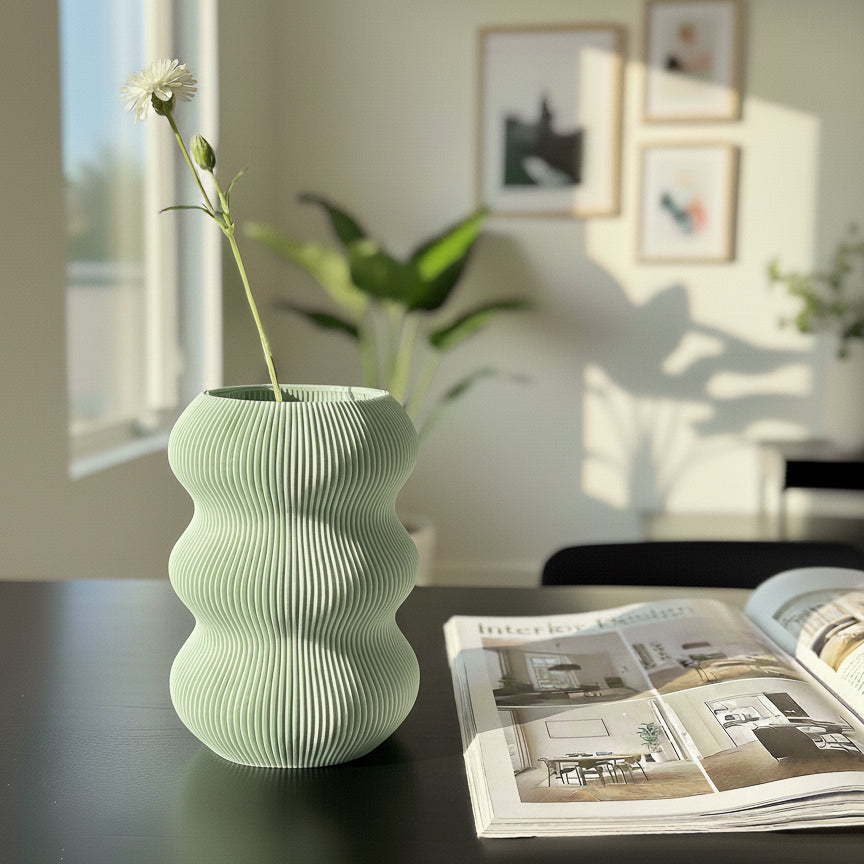 Nachhaltige Designvase Nami Farbe Pistazie