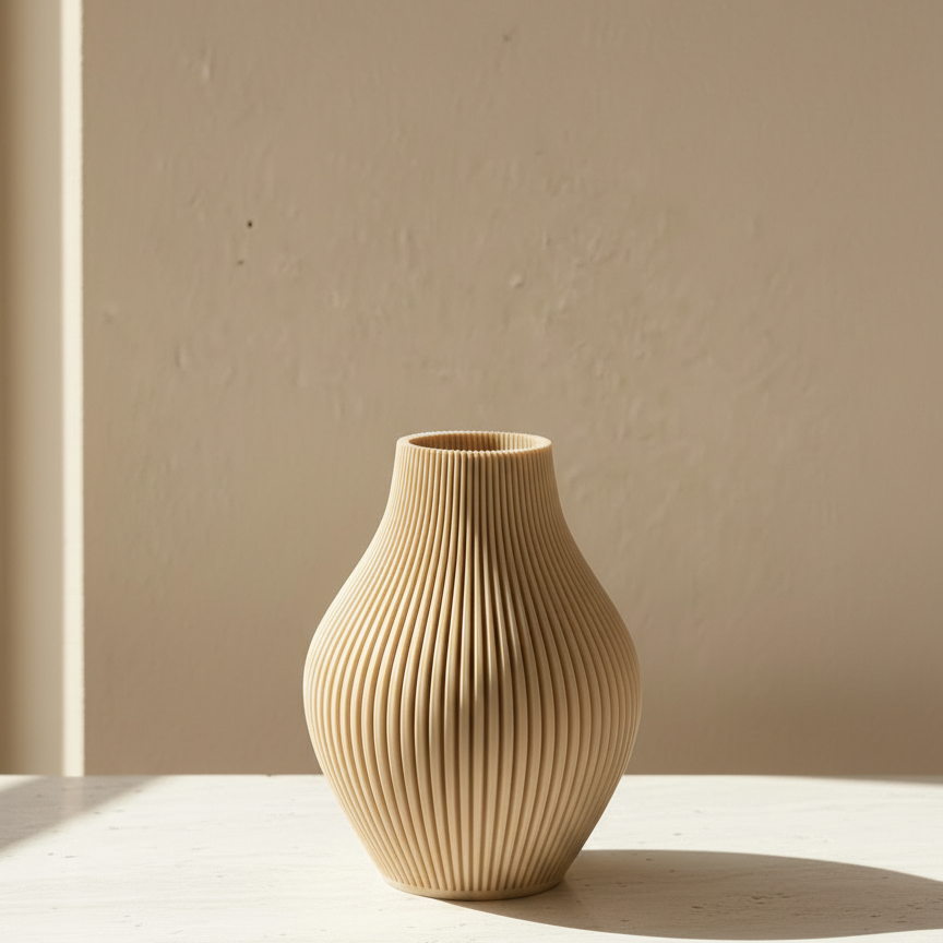 Vase Oliva in Farbe Sand