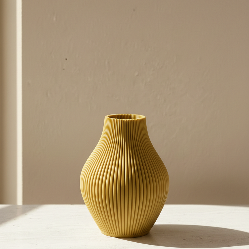 Vase Oliva in Farbe Senf