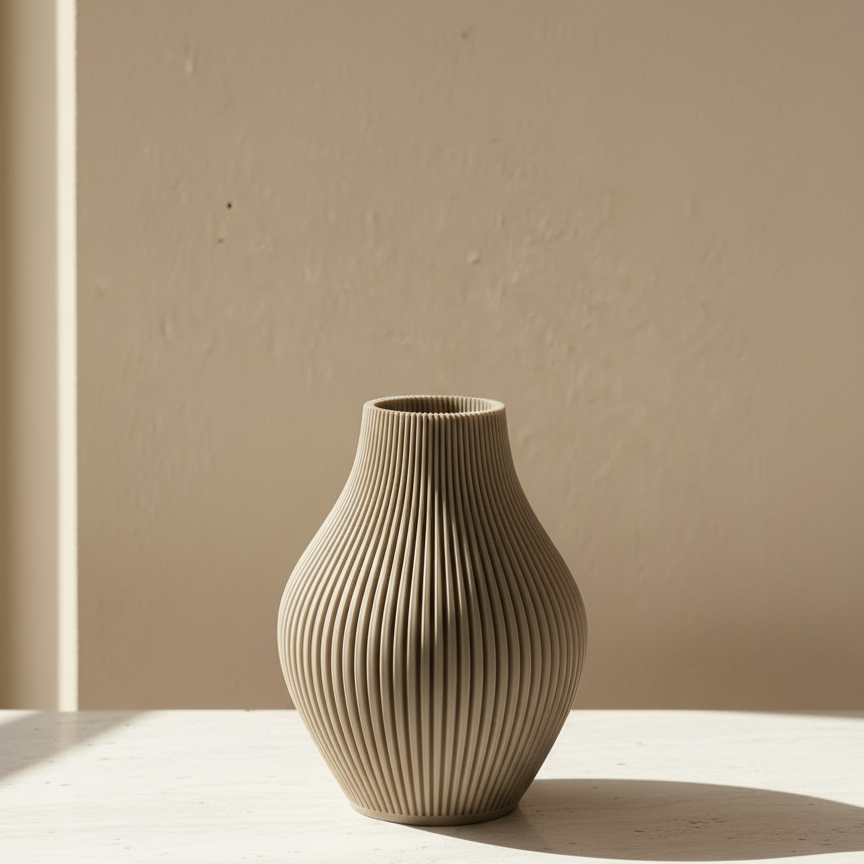 Vase Oliva in Farbe Taupe