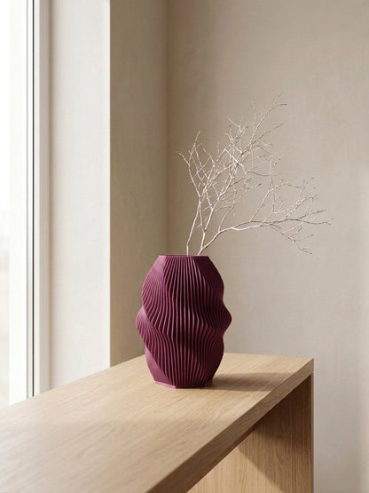 Vase Onda in der Farbe Berry