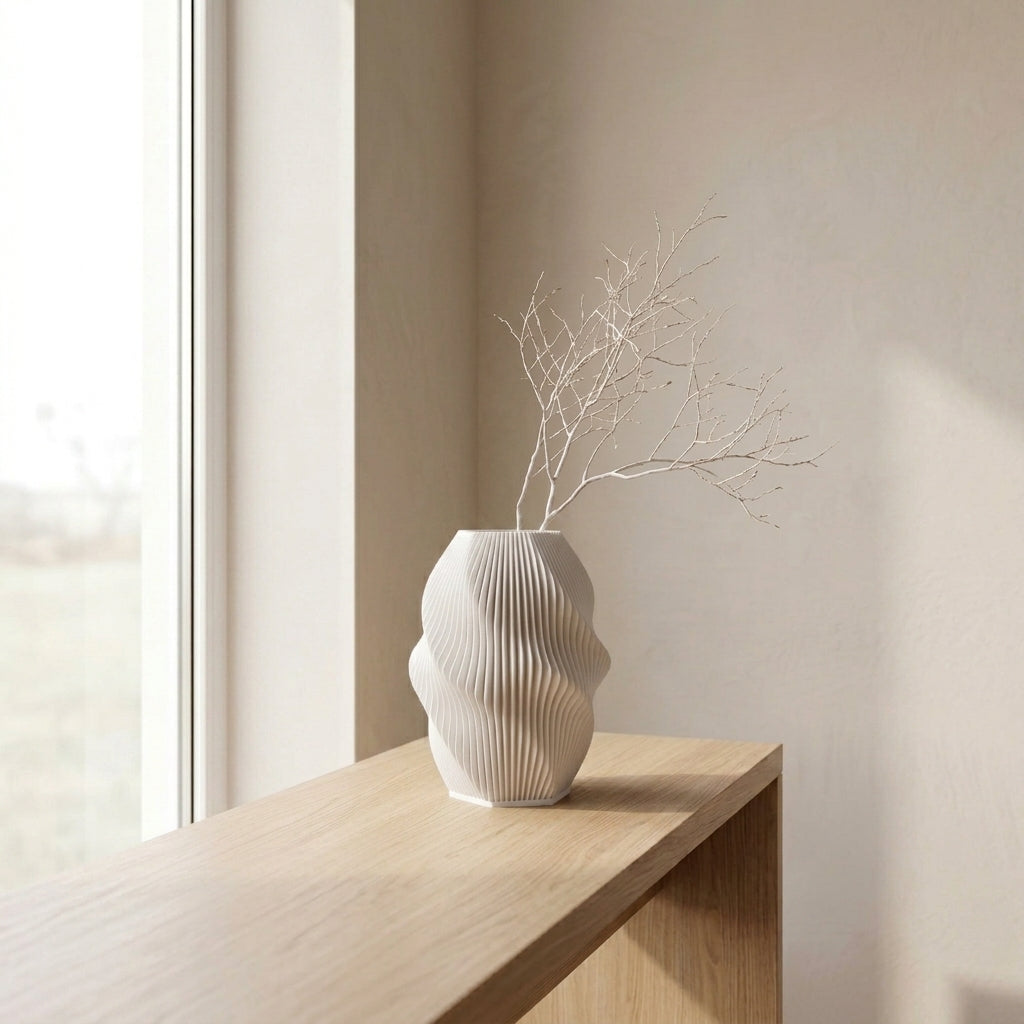 Vase Onda in der Farbe Ivory