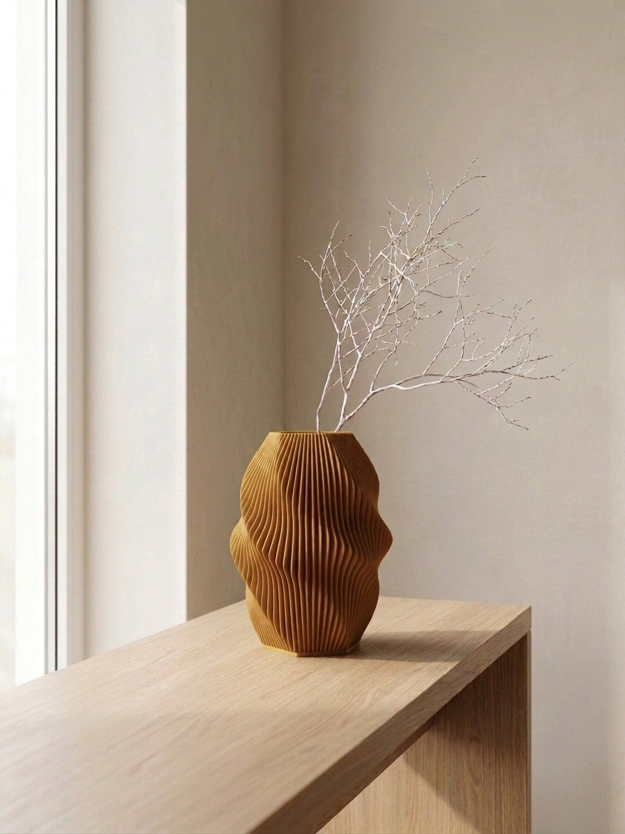 Vase Onda in der Farbe Ochre