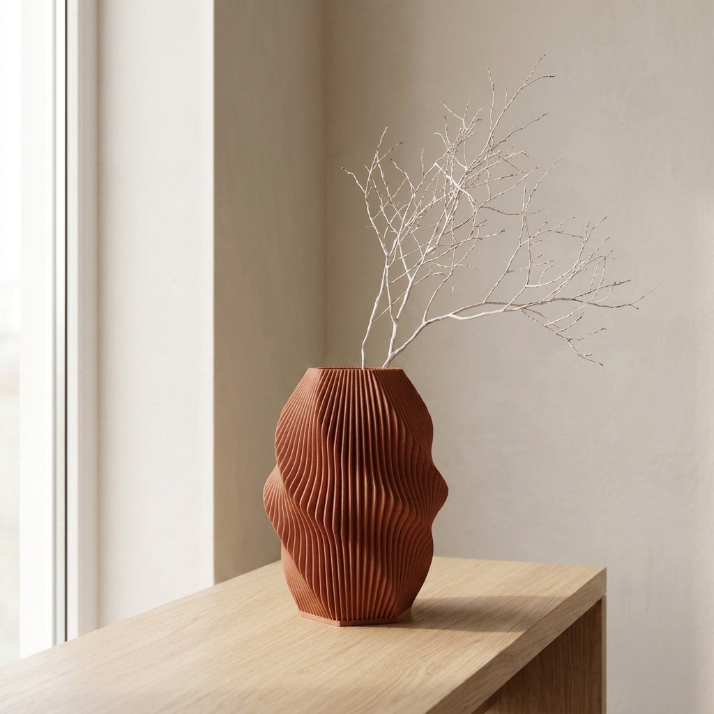 Vase Onda in der Farbe Terracotta