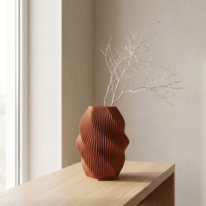 Vase Onda in der Farbe Terracotta