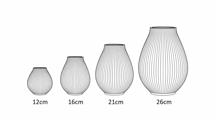 Größenübersicht Vase Orba
