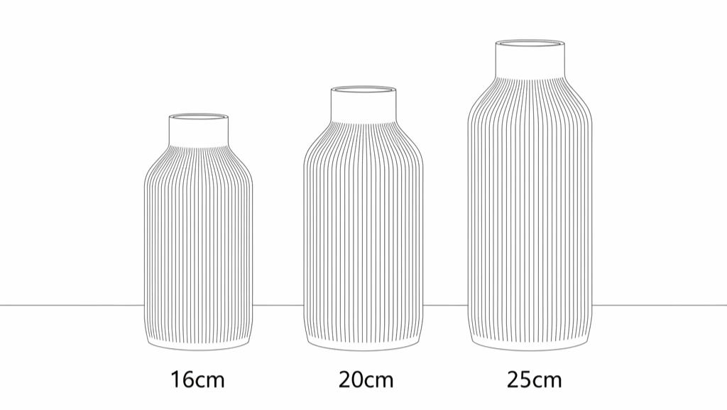 Größenübersicht Personalisierte Vase Stria