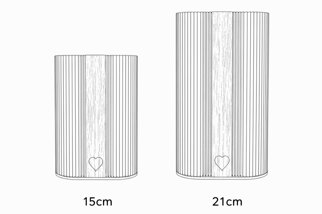 Größenübersicht Personalisierte Dreiecksvase Treva