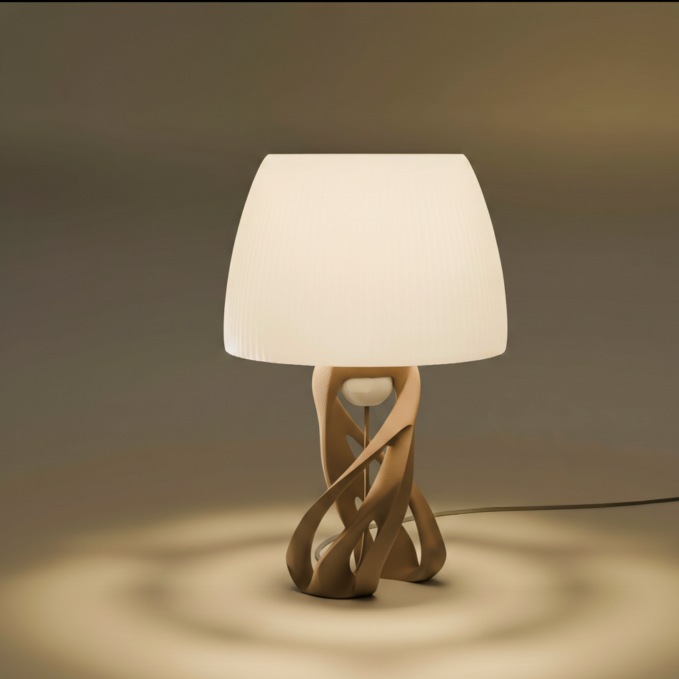 Tischlampe Spyra in Farbe Mocha