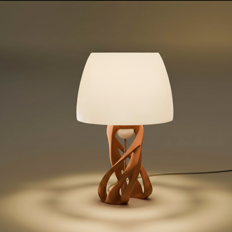 Tischlampe Spyra in Farbe Terracotta