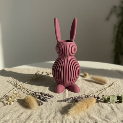 Vase Hase in Farbe Berry
