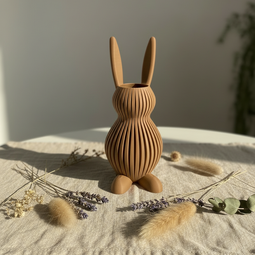 Vase Hase in Farbe Mocha