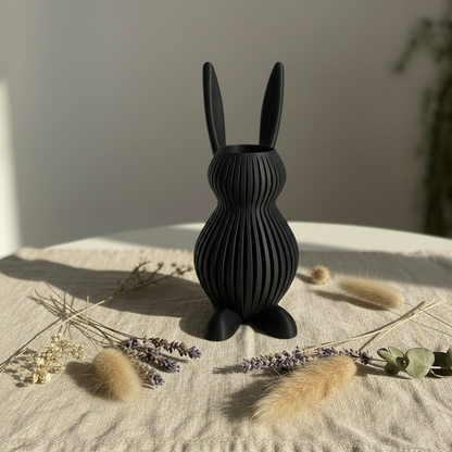 Vase Hase in Farbe Onyx