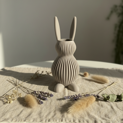 Vase Hase in Farbe Taupe