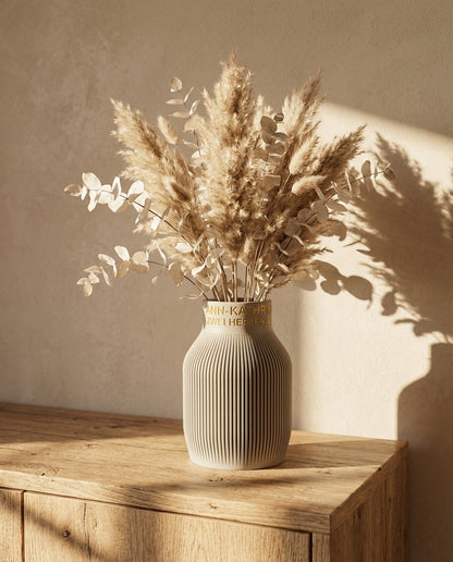 Personalized Vase Stria with dried Flowers
