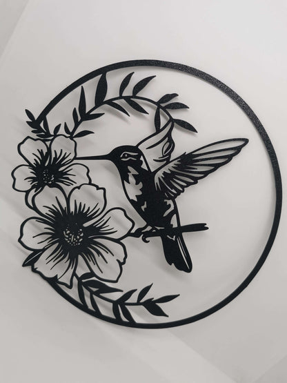Kolibri Wanddeko – Filigrane Optik | 3D-gedrucktes Wandbild | Blumen & Vögel | Minimalistische Wandkunst | Boho-Deko | Geschenkidee - the-distinct.shop