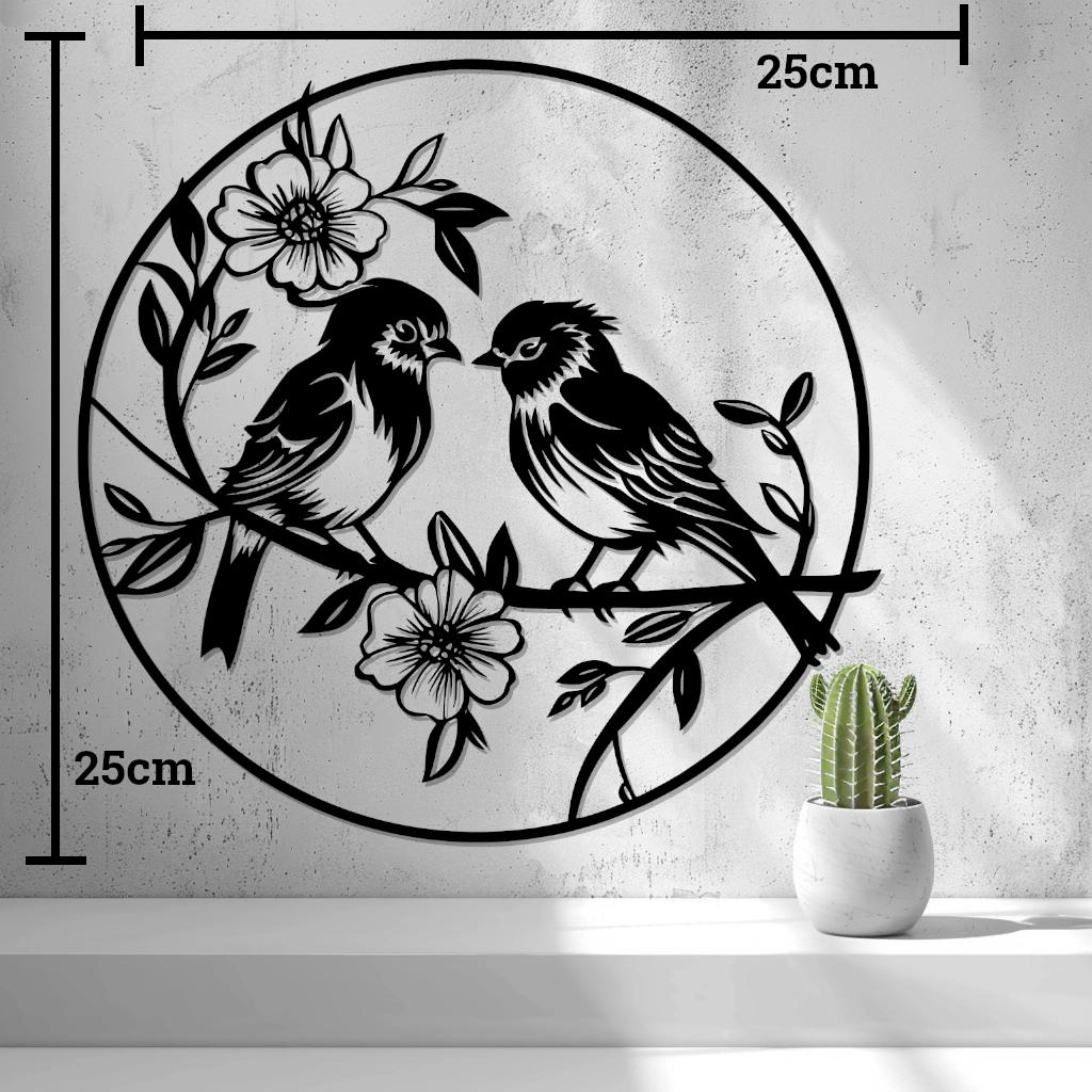 Vögel Wanddeko – 3D-Druck Wandkunst | Romantisches Wandbild | Blumen & Natur | Minimalistische Wandgestaltung | Boho-Deko | Geschenkidee - the-distinct.shop